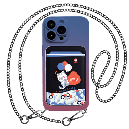 iPhone Magnetic Wallet Silicone Case - White Kitty