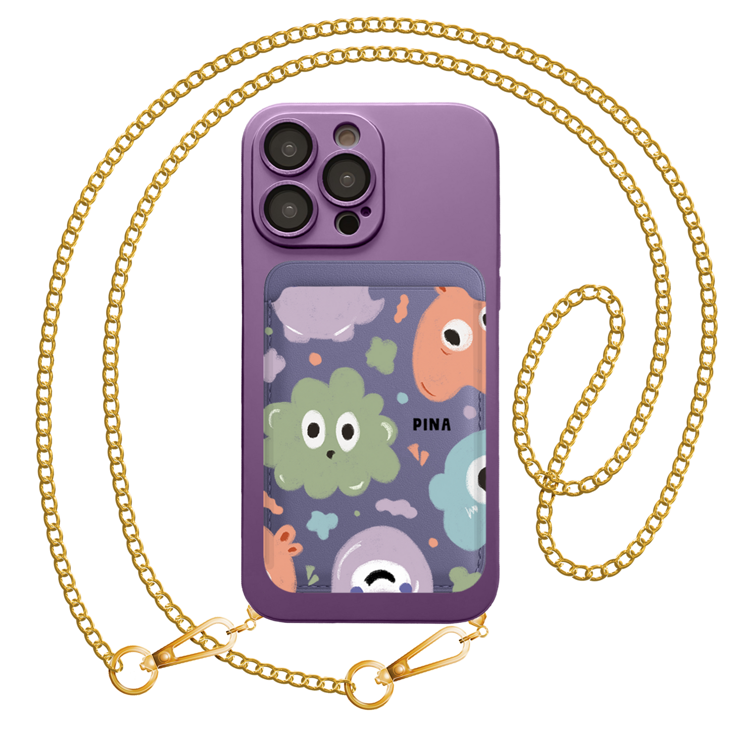 iPhone Magnetic Wallet Silicone Case - Cute monster 2.0