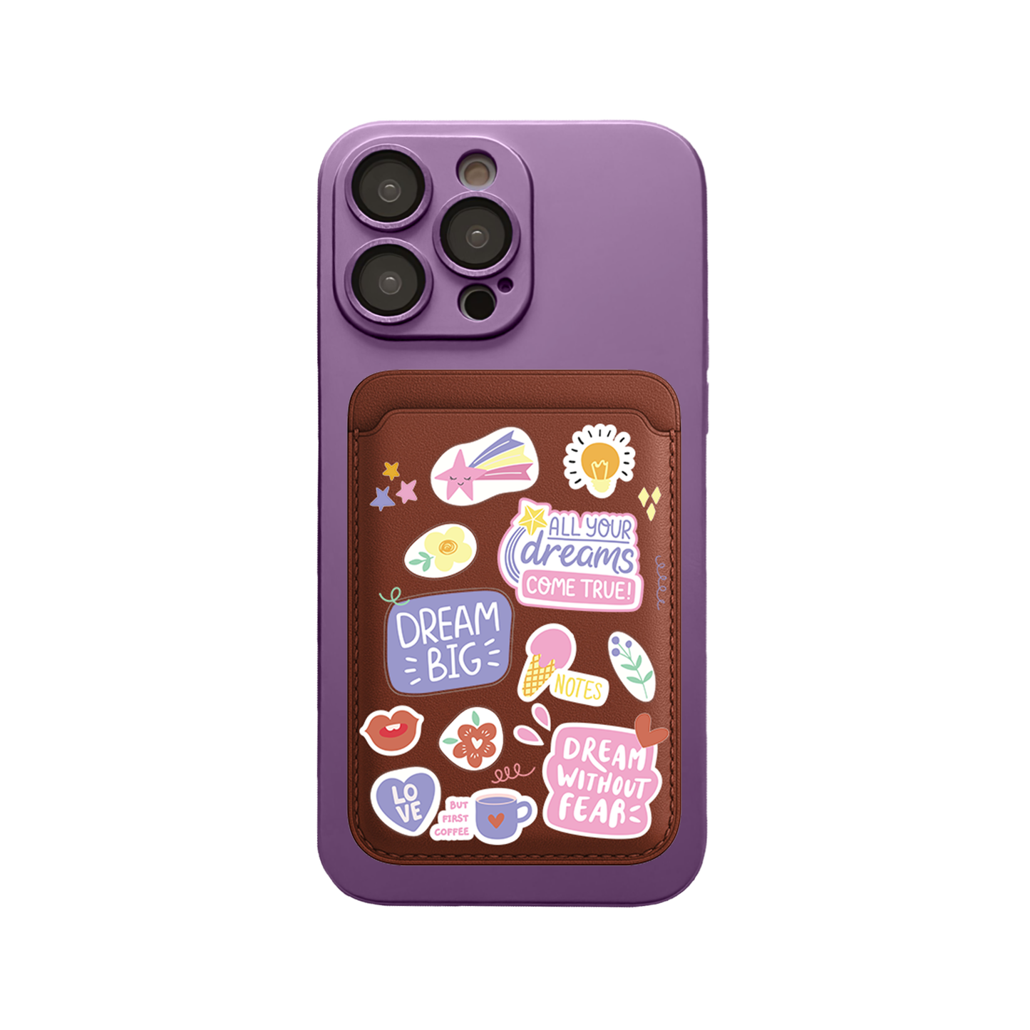 iPhone Magnetic Wallet Silicone Case - Dream Sticker Pack