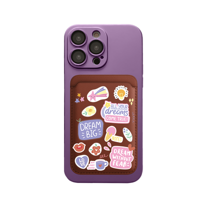 iPhone Magnetic Wallet Silicone Case - Dream Sticker Pack