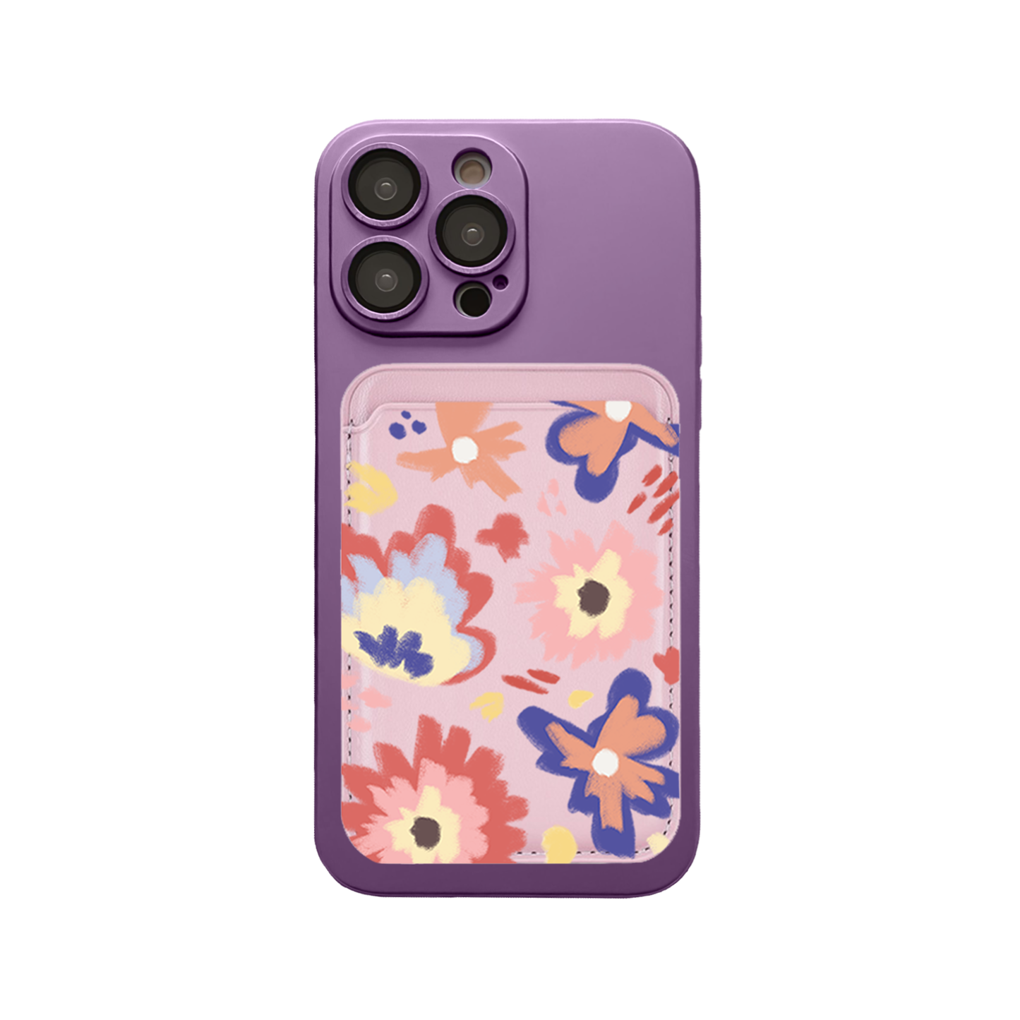 iPhone Magnetic Wallet Silicone Case - Flower Lovers