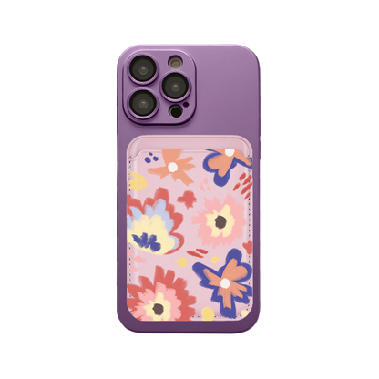 iPhone Magnetic Wallet Silicone Case - Flower Lovers