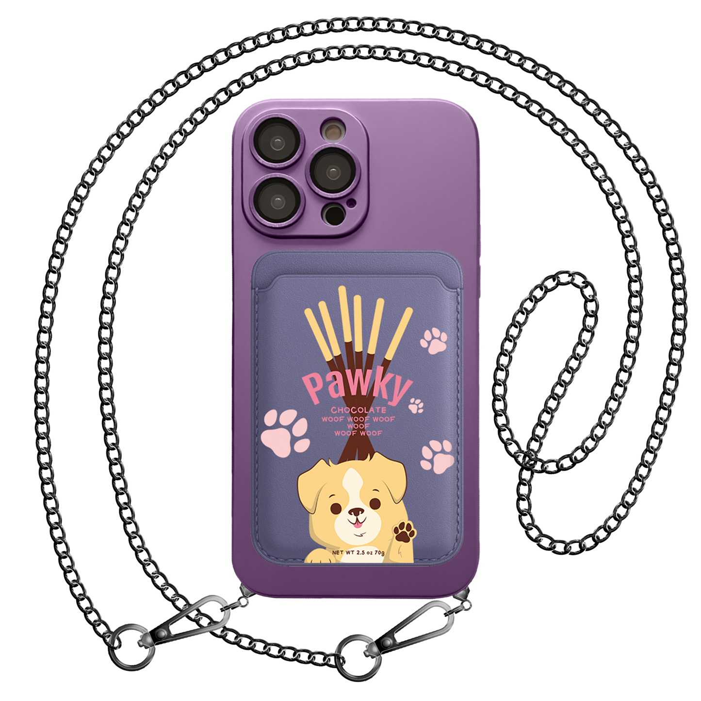 iPhone Magnetic Wallet Silicone Case - Pawky Dog