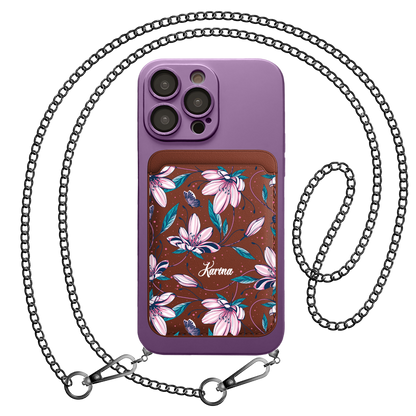 iPhone Magnetic Wallet Silicone Case - Pink Tulip