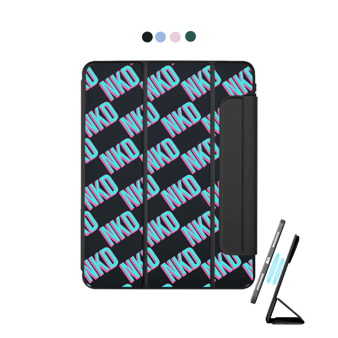 iPad Detachable Flip Cover - Diagonal Initial Monogram 4.0