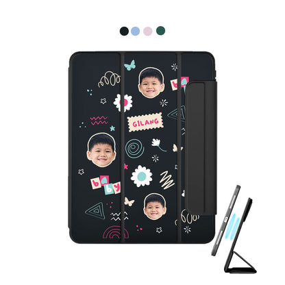 iPad Detachable Flip Cover - Face Grid Abstract
