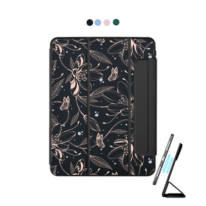 iPad Detachable Flip Cover - Sketchy Flower & Butterfly 1.0