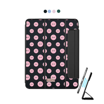 iPad Detachable Flip Cover - Pink buttons