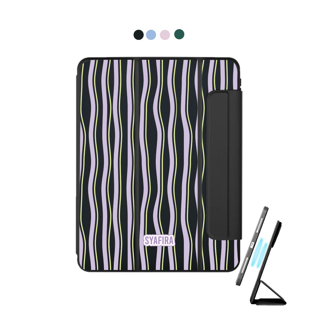 iPad Detachable Flip Cover - Purple lines