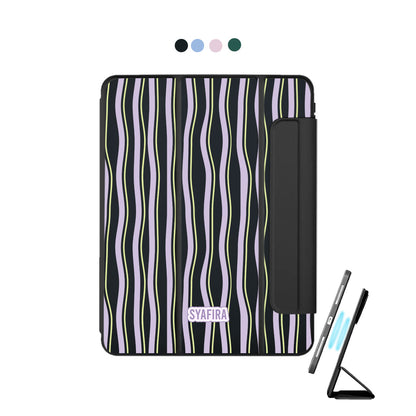 iPad Detachable Flip Cover - Purple lines