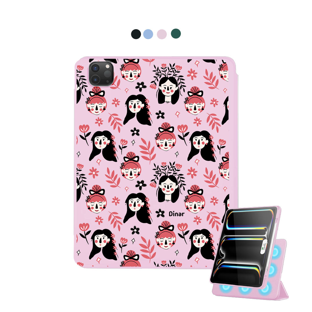 iPad Detachable Flip Cover - Flowery Faces