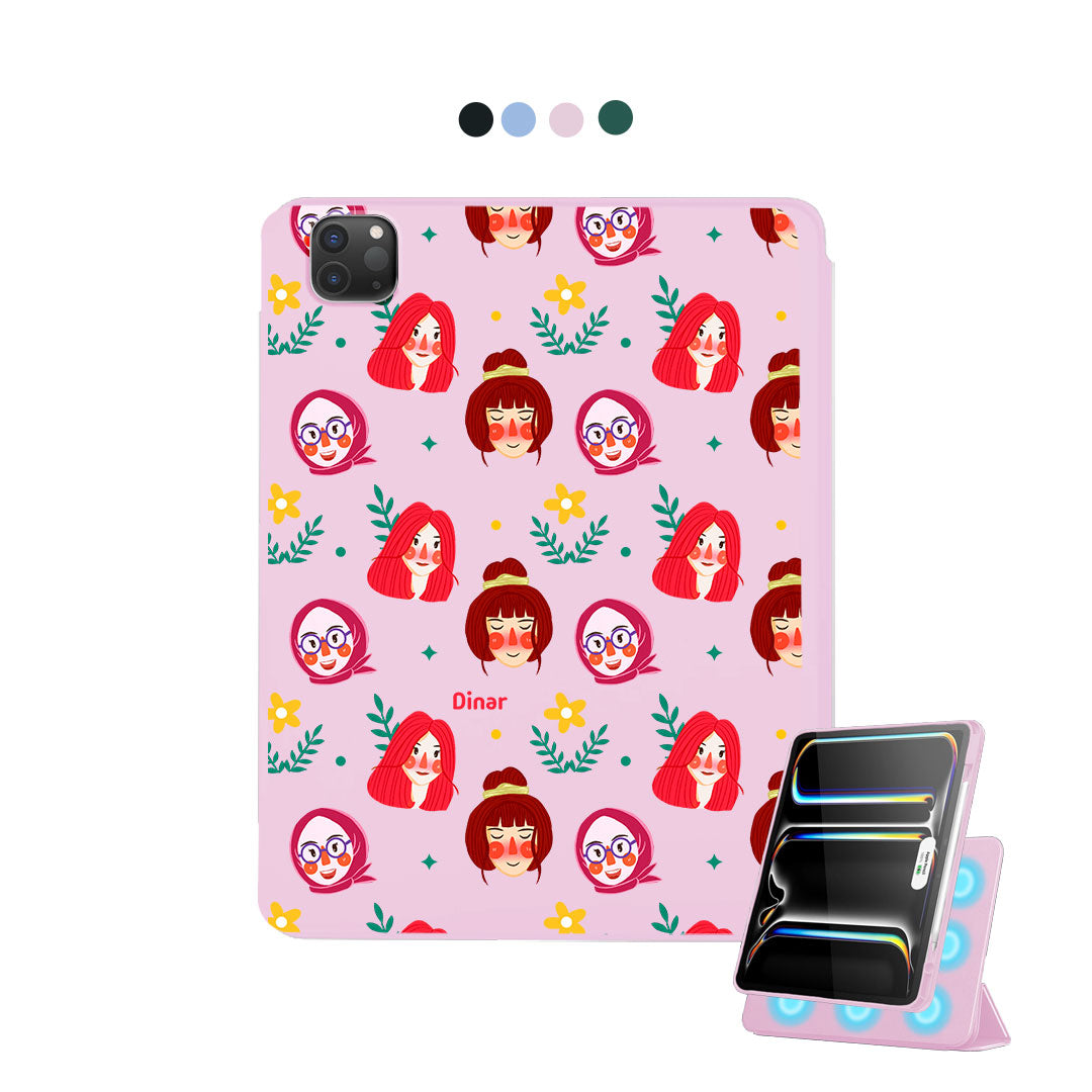 iPad Detachable Flip Cover - Lovely Faces