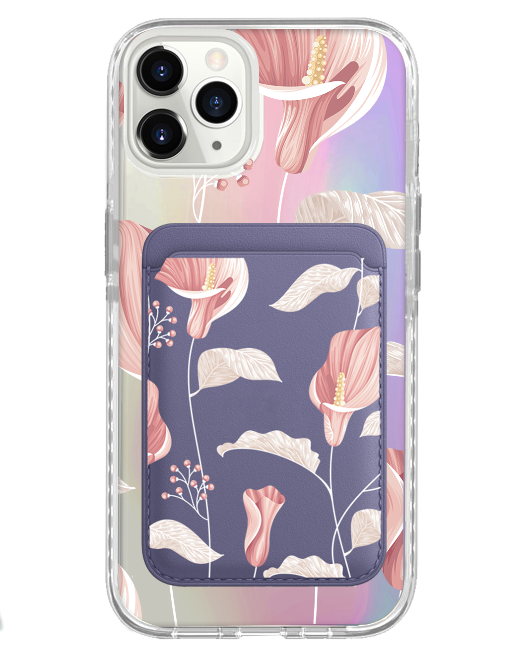 iPhone Magnetic Wallet Holo Case - Easter Lily