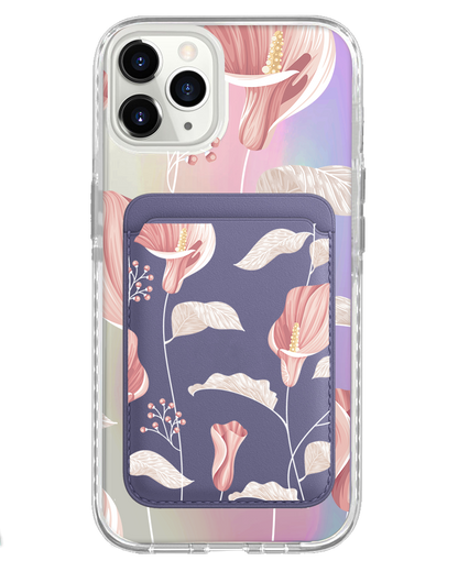iPhone Magnetic Wallet Holo Case - Easter Lily