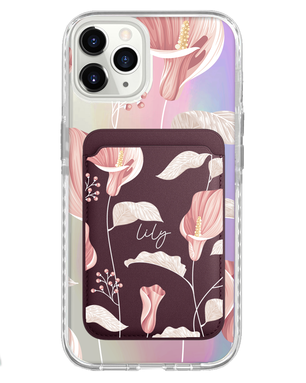 iPhone Magnetic Wallet Holo Case - Easter Lily