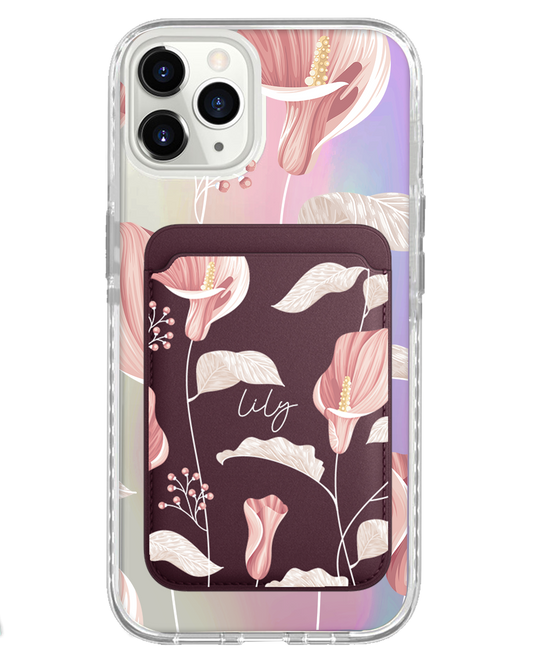 iPhone Magnetic Wallet Holo Case - Easter Lily