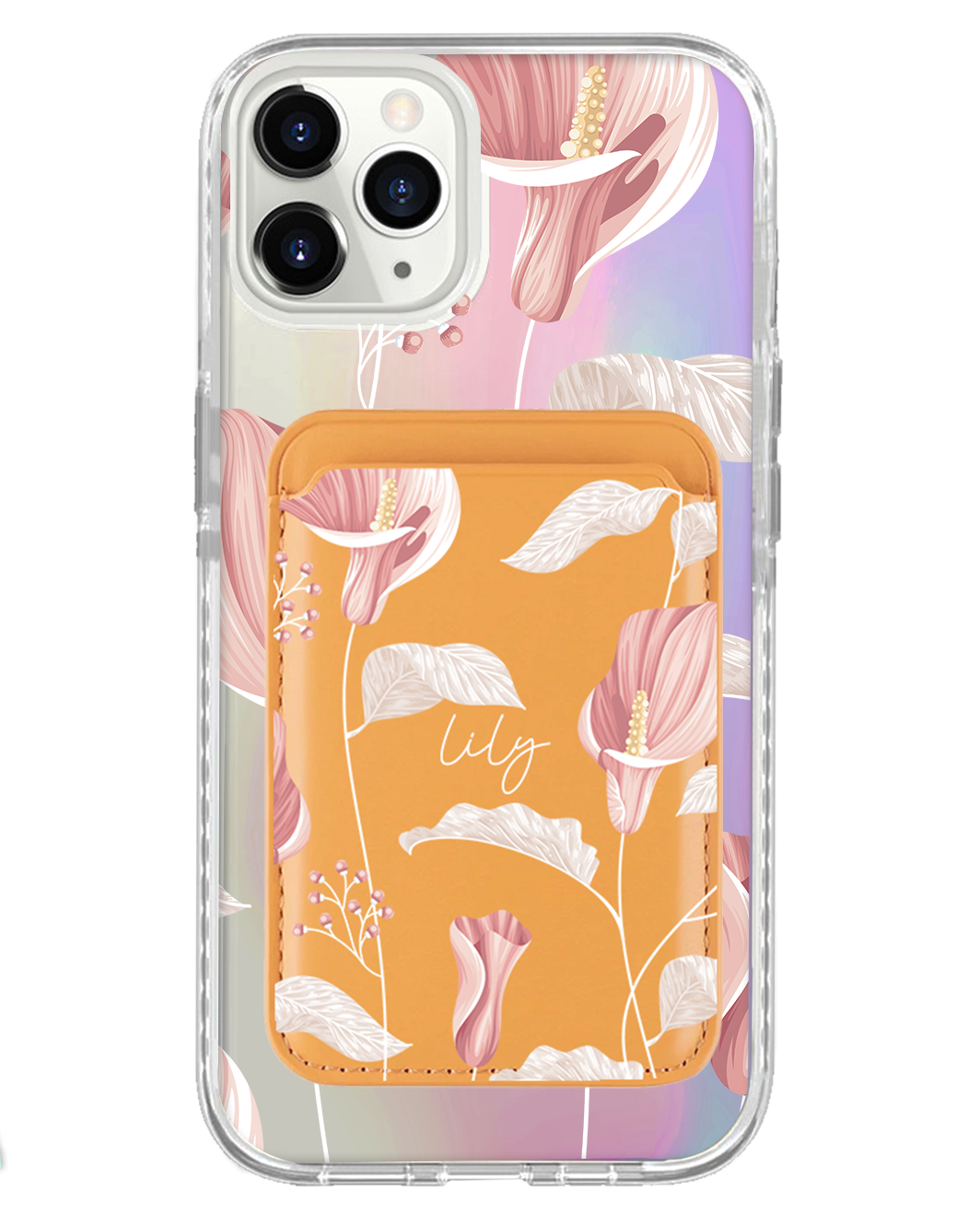 iPhone Magnetic Wallet Holo Case - Easter Lily