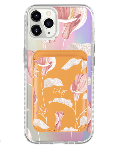 iPhone Magnetic Wallet Holo Case - Easter Lily