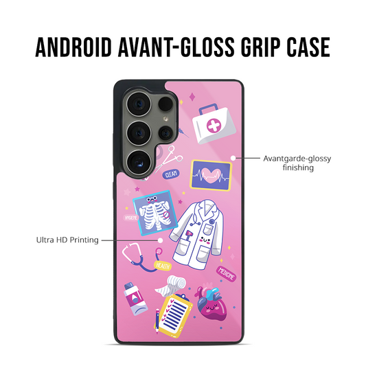 Android Avant-Gloss Grip Case - Tiger & Floral