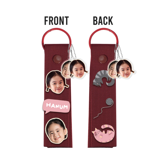 Patch Keychain - Face Grid Kitty