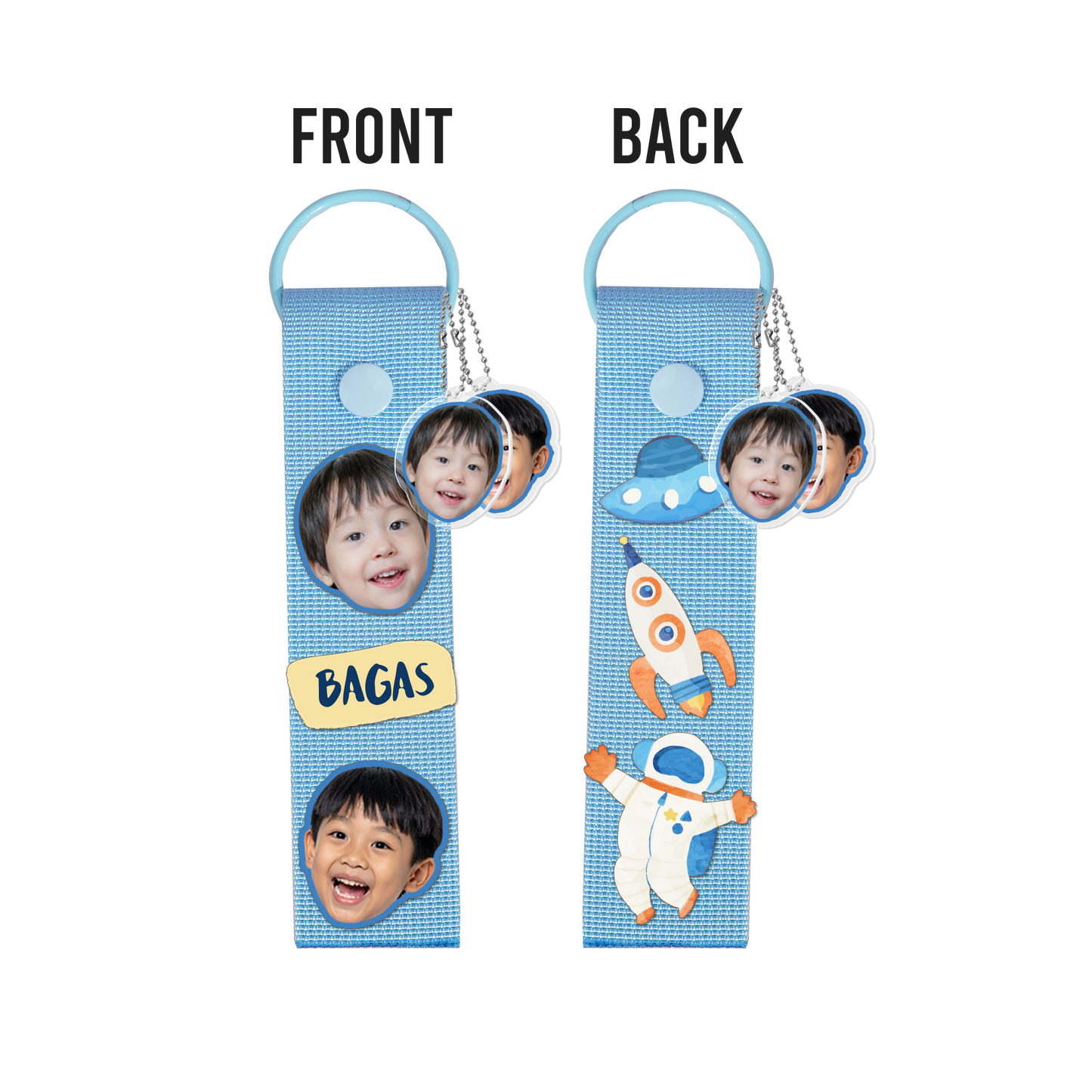Patch Keychain - Face Grid Astronauts