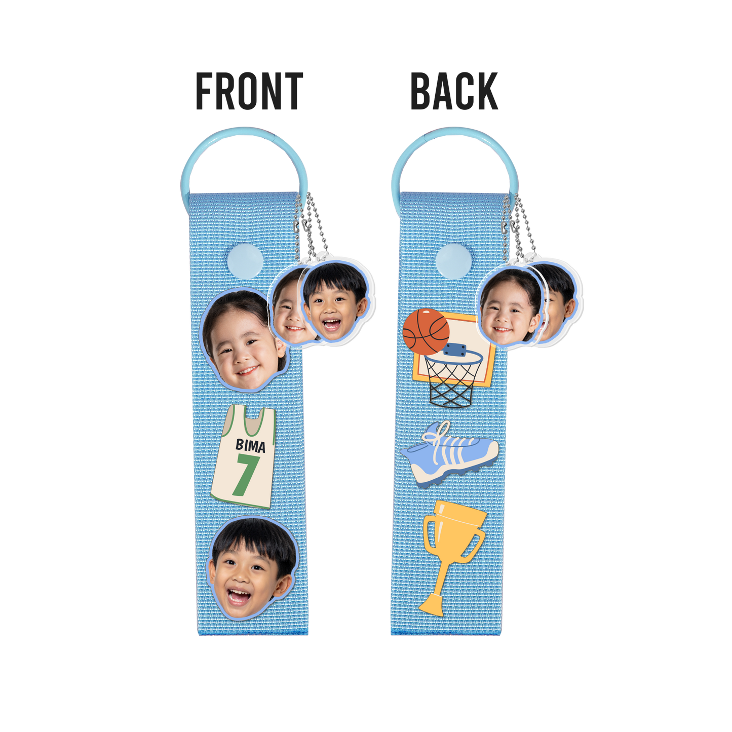 Patch Keychain - Face Grid Basketball