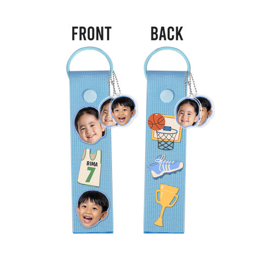 Patch Keychain - Face Grid Basketball