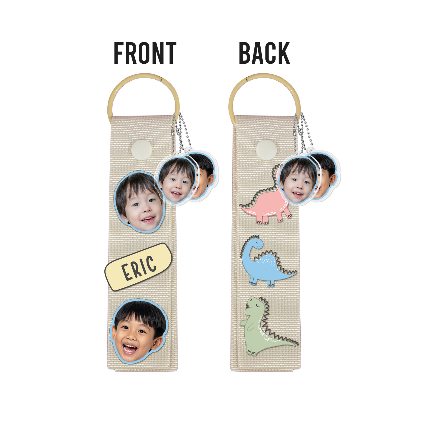 Patch Keychain - Face Grid Dino