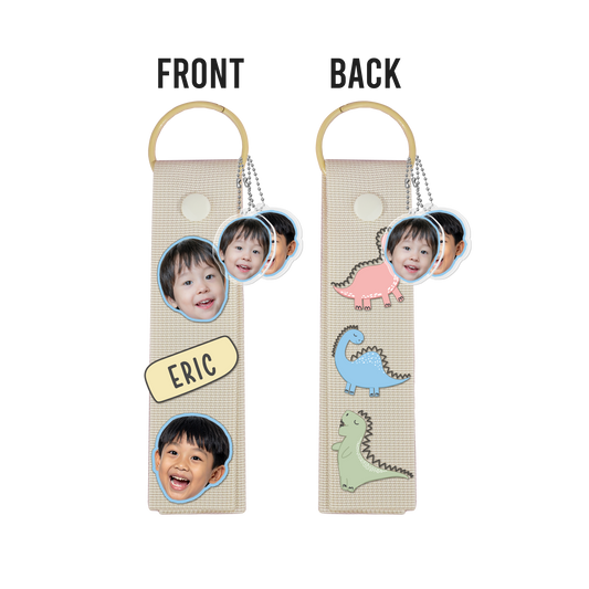 Patch Keychain - Face Grid Dino