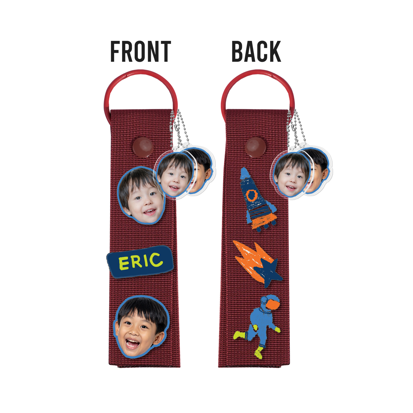 Patch Keychain - Face Grid Galaxy