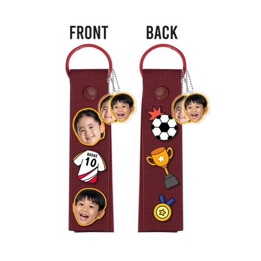 Patch Keychain - Face Grid Soccer