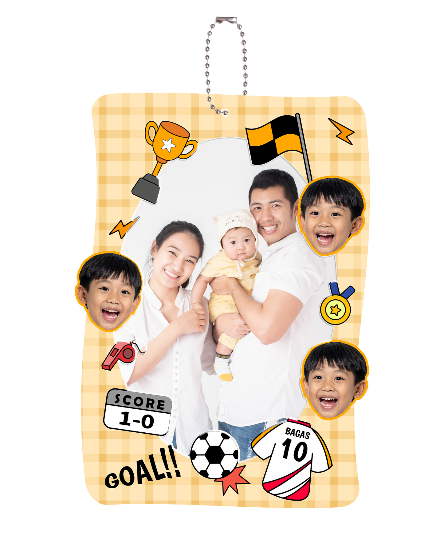 Photo Card Holder - Face Grid Soccer