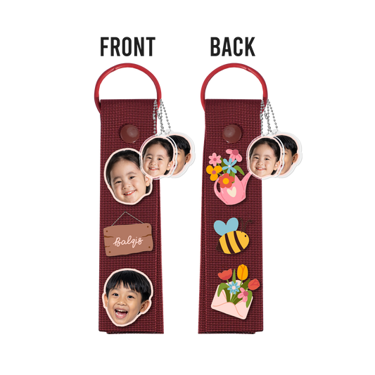Patch Keychain - Face Grid Spring Bloom