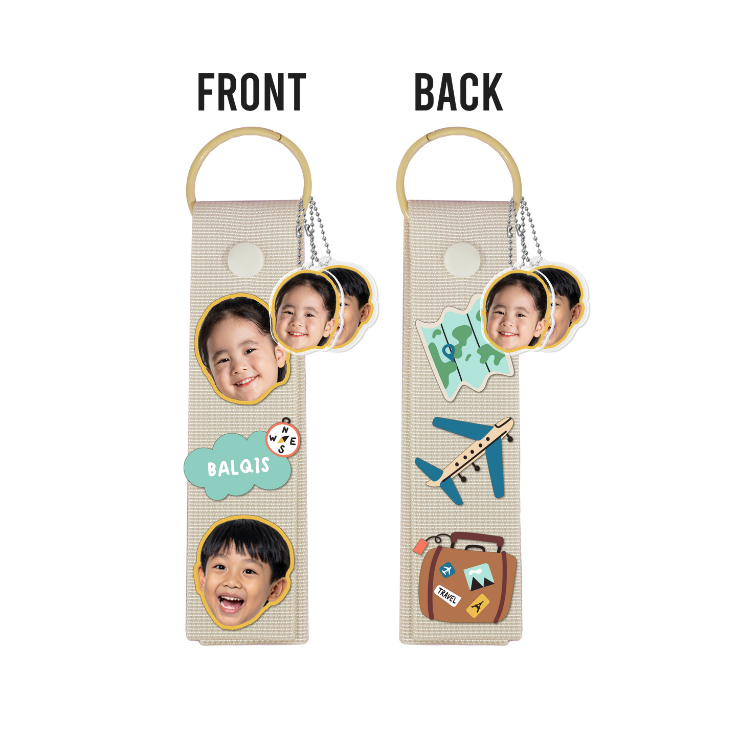 Patch Keychain - Face Grid Travel