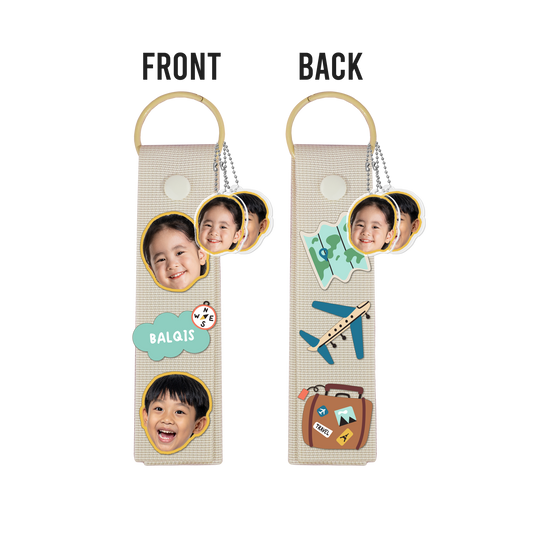 Patch Keychain - Face Grid Travel