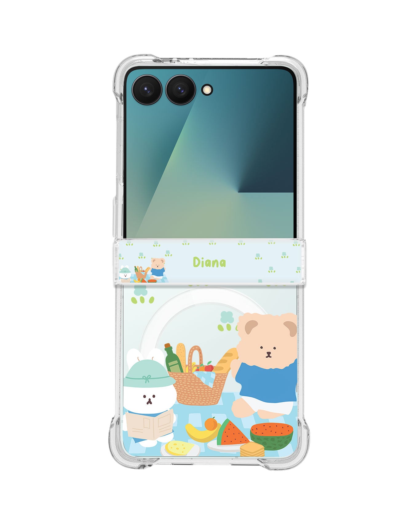 Android Flip / Fold Rearguard Hinge - Picnic Bear Blue