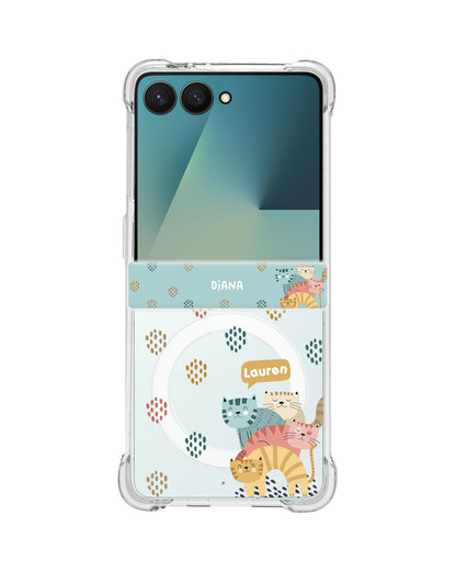 Android Flip / Fold Rearguard Hinge - Rainbow Meow 2.0