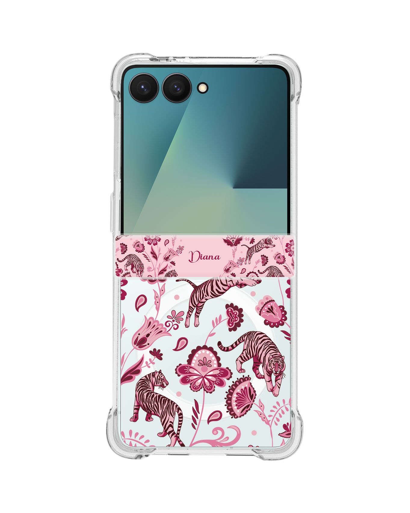 Android Flip / Fold Rearguard Hinge - Tiger & Floral 2.0