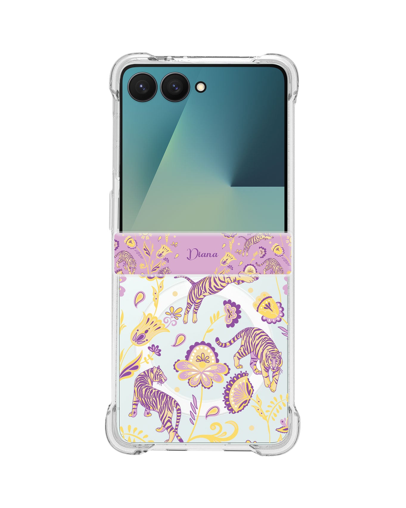 Android Flip / Fold Rearguard Hinge - Tiger & Floral 4.0