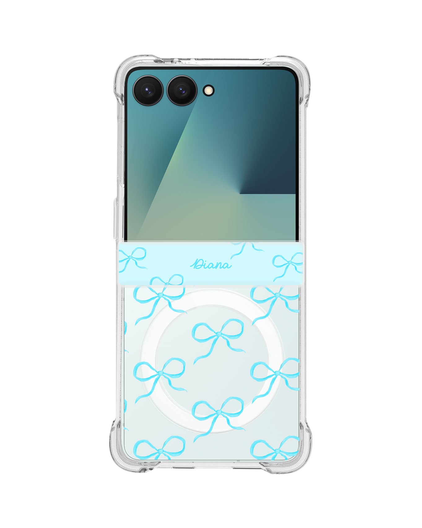 Android Flip / Fold Rearguard Hinge - Coquette Blue Bow