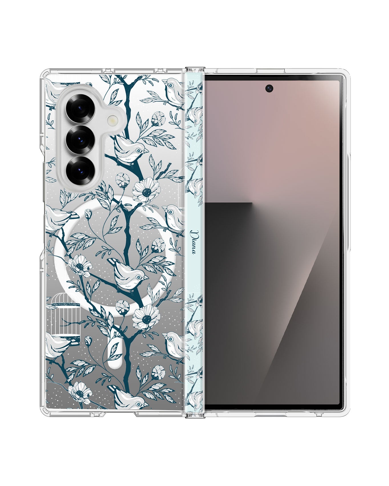 Android Flip / Fold Rearguard Hinge - Lovebird Monochrome 1.0