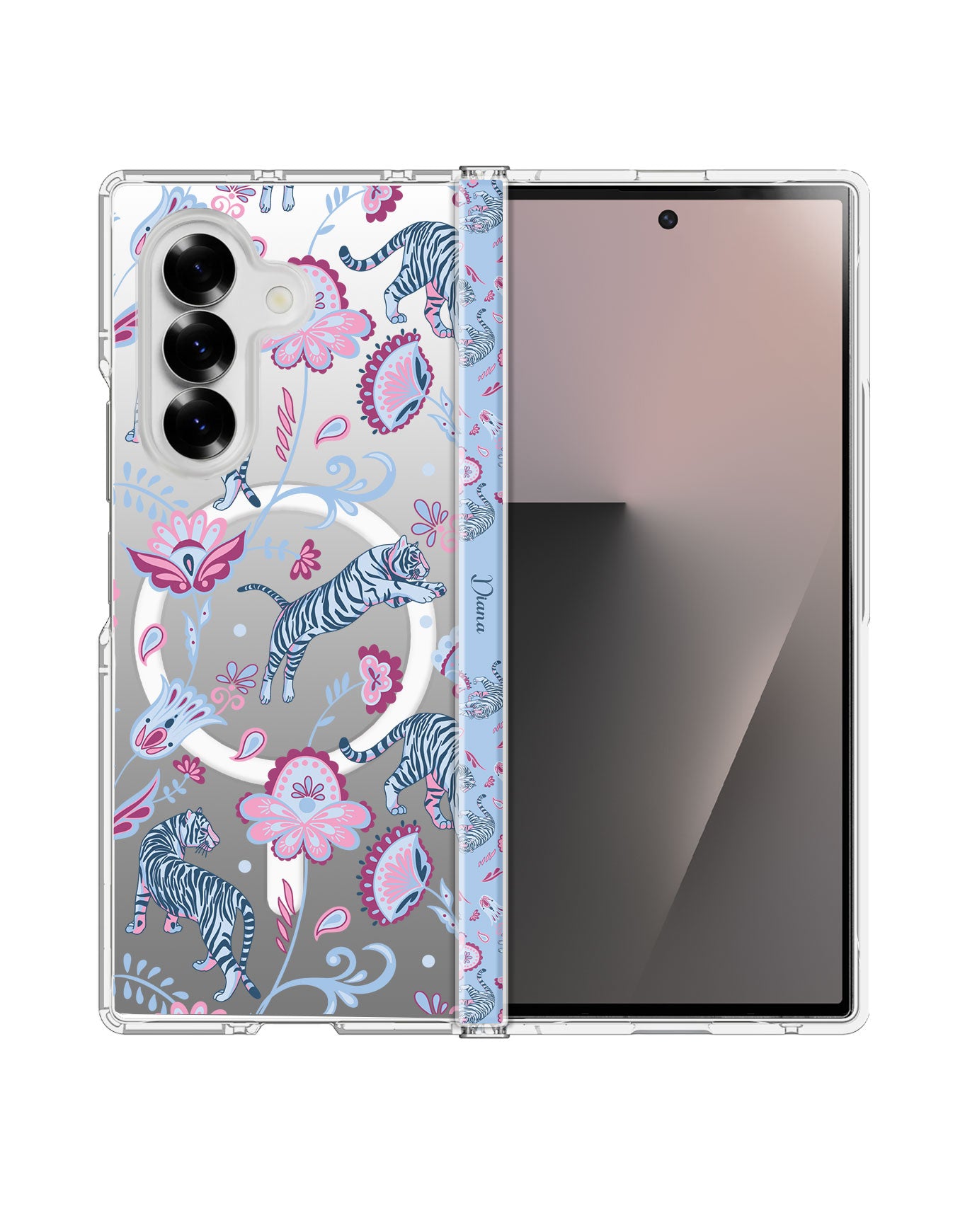 Android Flip / Fold Rearguard Hinge - Tiger & Floral 3.0