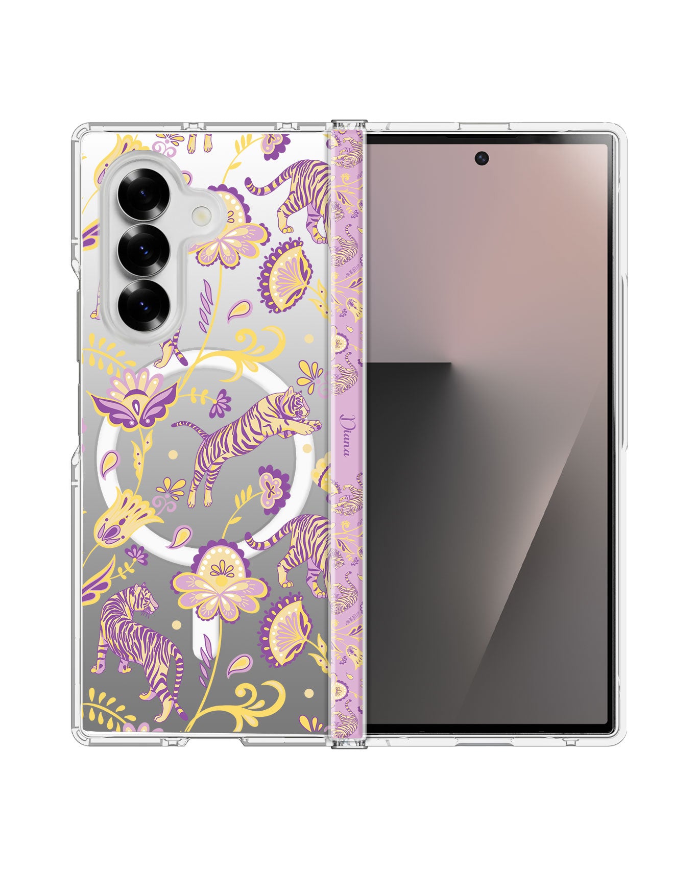 Android Flip / Fold Rearguard Hinge - Tiger & Floral 4.0