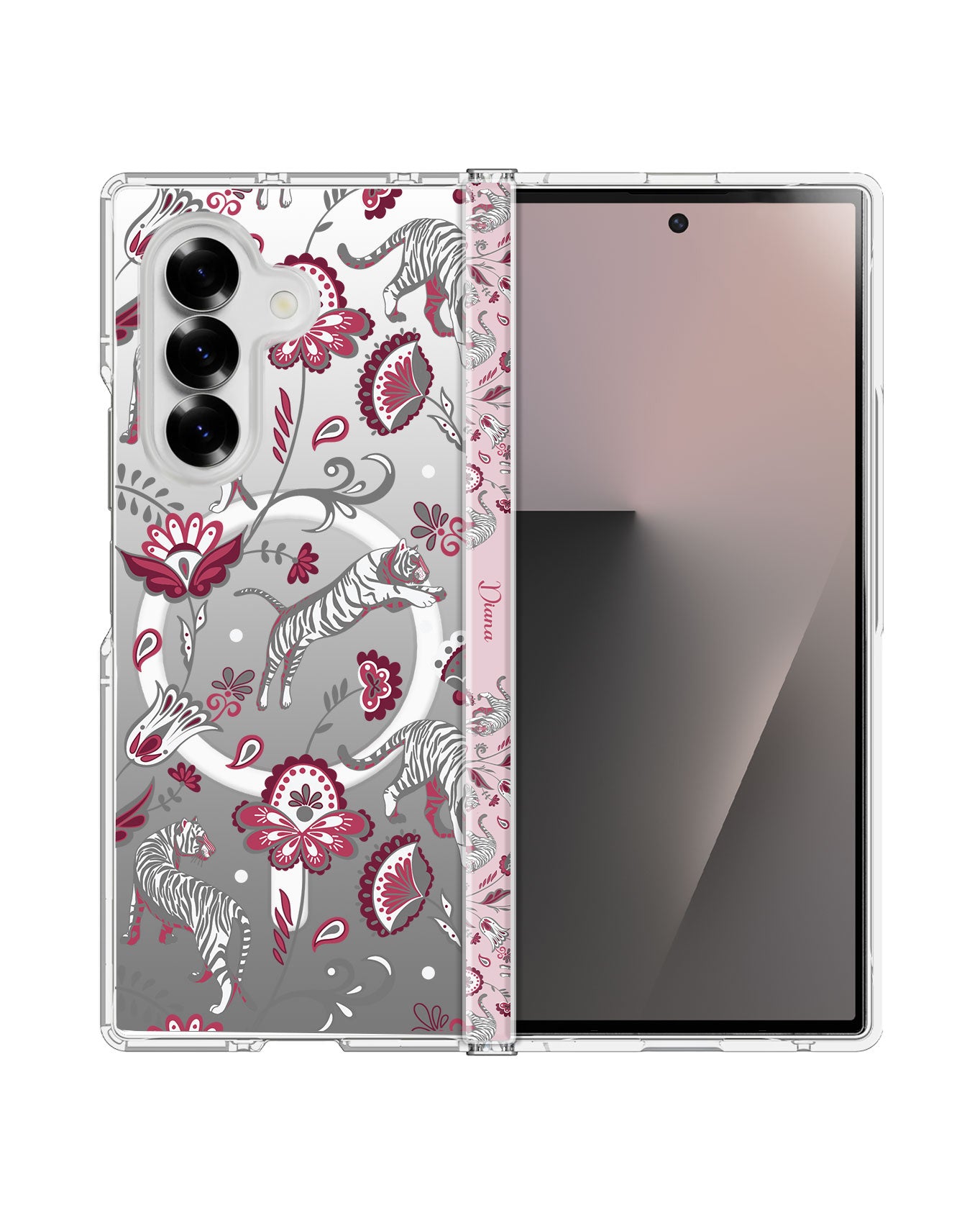 Android Flip / Fold Rearguard Hinge - Tiger & Floral 6.0