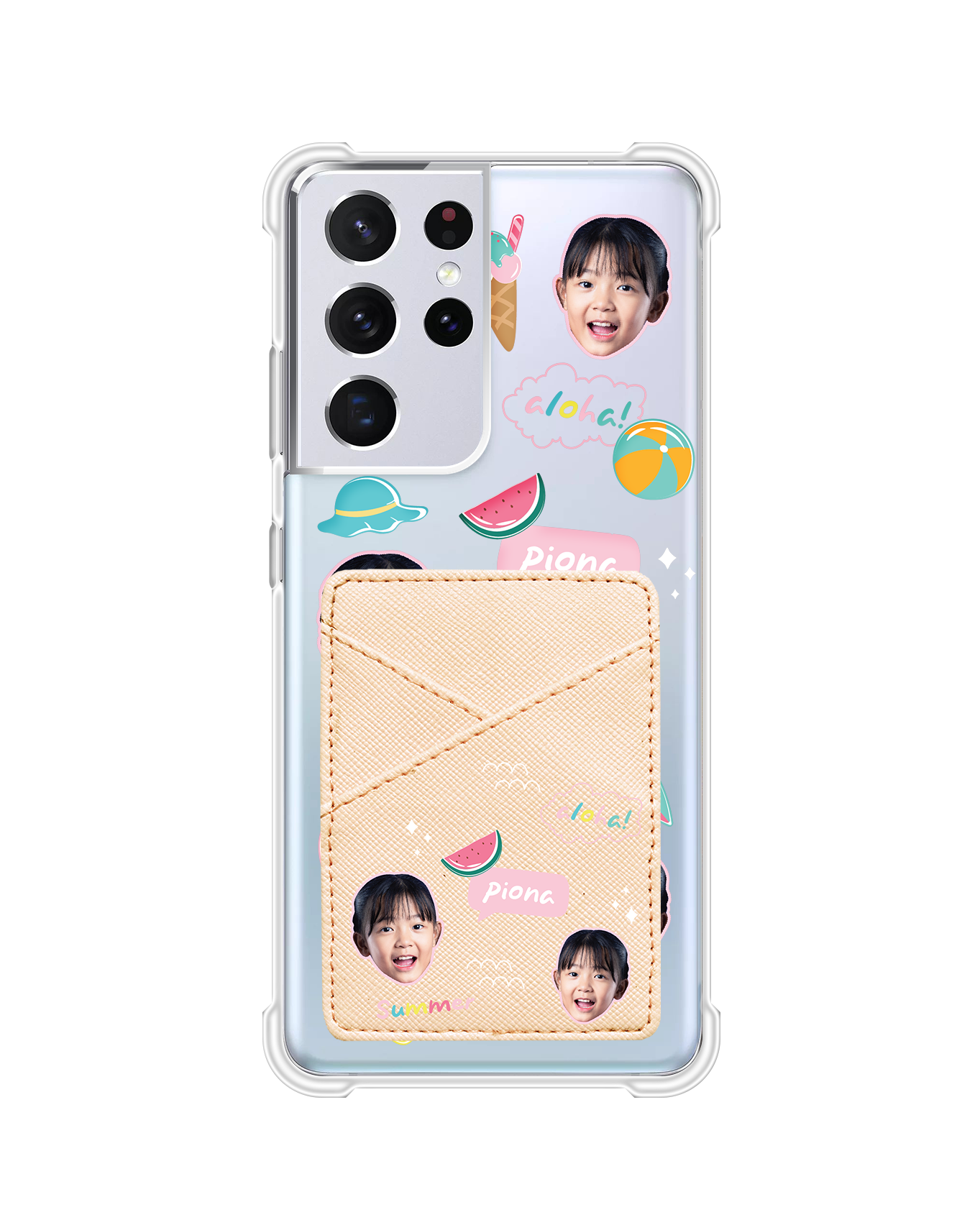 Android Phone Wallet Case - Face Grid Summer
