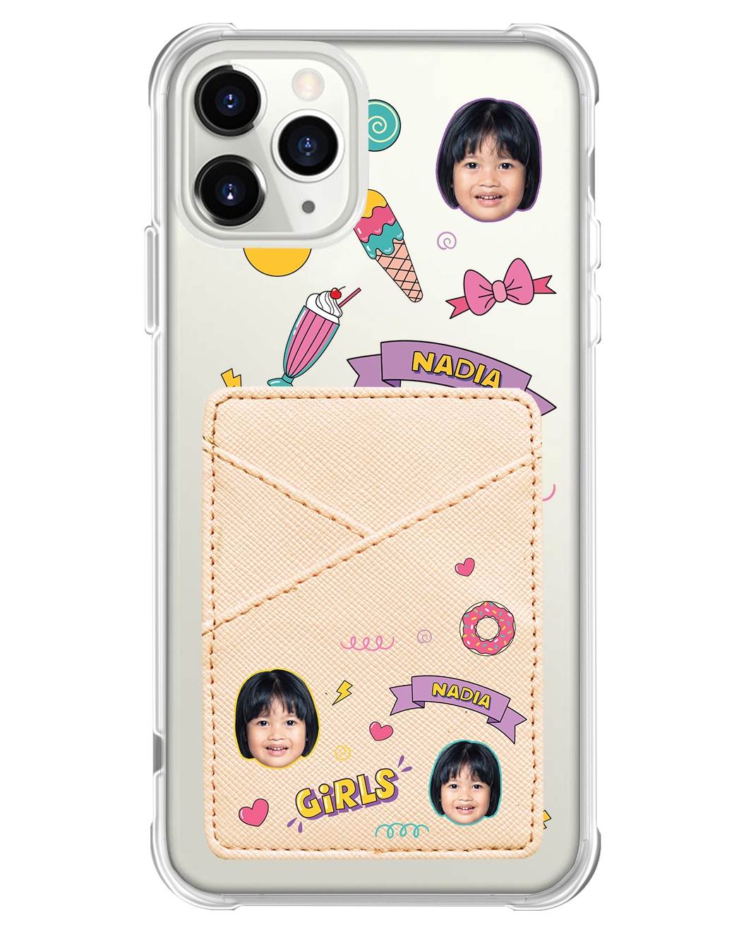 iPhone Phone Wallet Case - Face Grid Comic