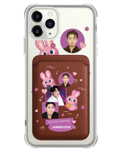 iPhone Magnetic Wallet Case - Face grid Bunny