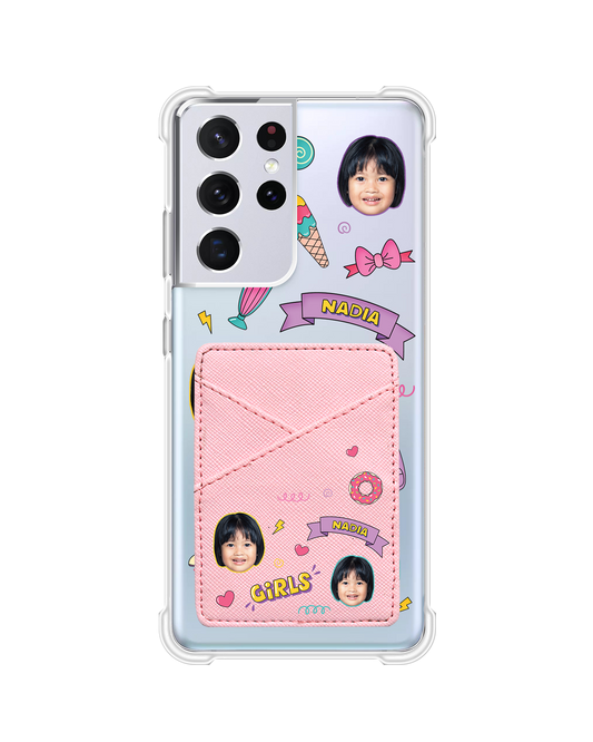 Android Phone Wallet Case - Face Grid Comic
