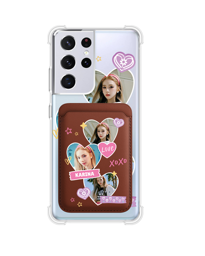 Android Magnetic Wallet Case - Face Grid Love