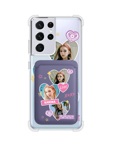 Android Magnetic Wallet Case - Face Grid Love